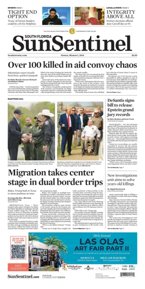 Cover of Sun Sentinel Palm Beach Edition