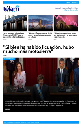 Cover of Telam - Negocios