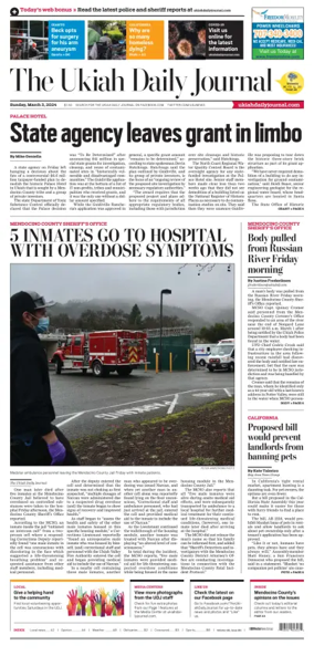 Cover of The Ukiah Daily Journal