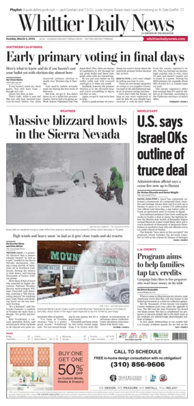 Cover of Whittier Daily News