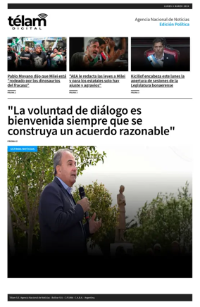 Cover of Telam - Politica