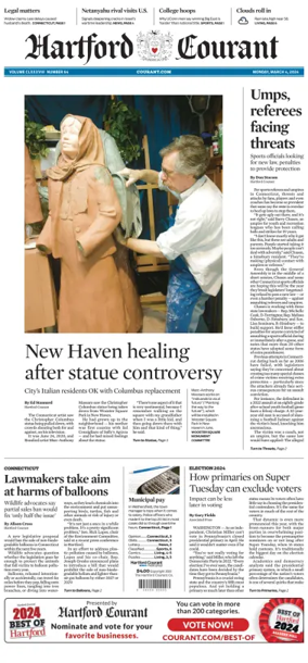 Cover of Hartford Courant