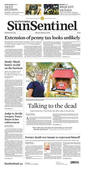 Cover of Sun Sentinel Palm Beach Edition