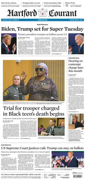 Cover of Hartford Courant
