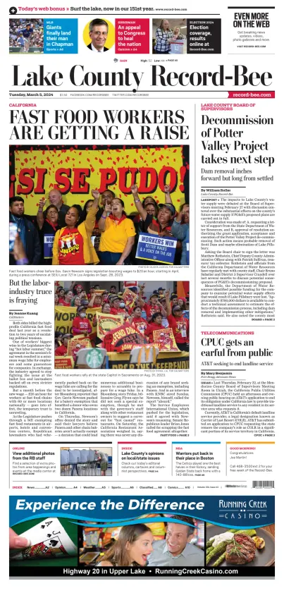 Cover of Lake County Record-Bee