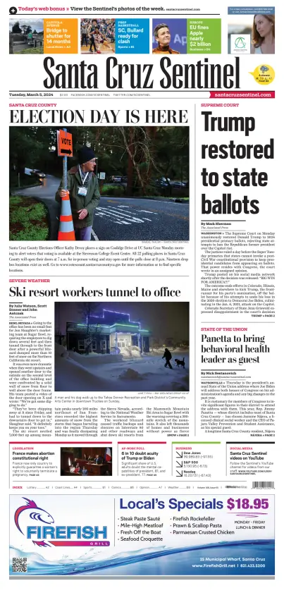 Cover of Santa Cruz Sentinel