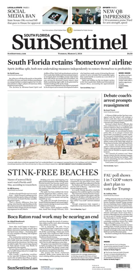 Cover of Sun Sentinel Palm Beach Edition