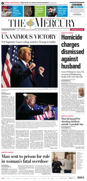 Cover of The Mercury (Pottstown, PA)