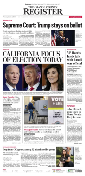 Cover of The Orange County Register