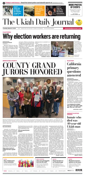 Cover of The Ukiah Daily Journal