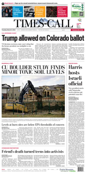 Cover of Times-Call (Longmont)