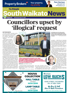 Cover of South Waikato News