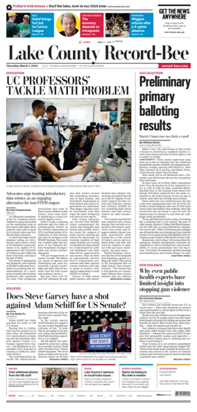 Cover of Lake County Record-Bee