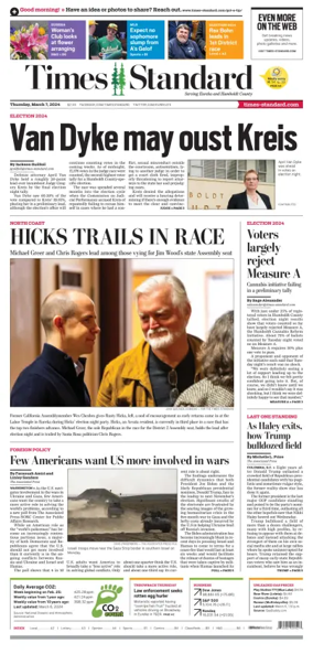 Cover of Times Standard (Eureka)