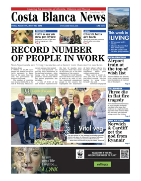Cover of Costa Blanca News (North Edition)  