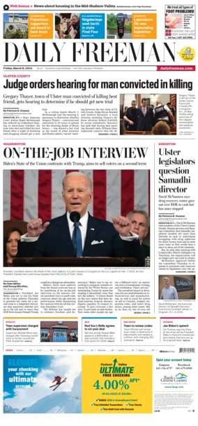 Cover of Daily Freeman (Kingston, NY)