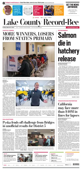 Cover of Lake County Record-Bee