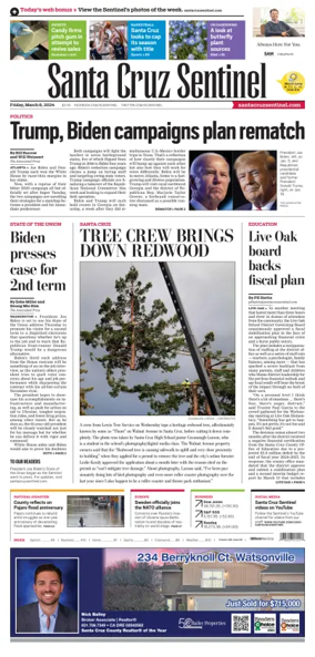 Cover of Santa Cruz Sentinel