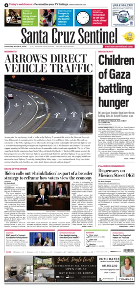 Cover of Santa Cruz Sentinel
