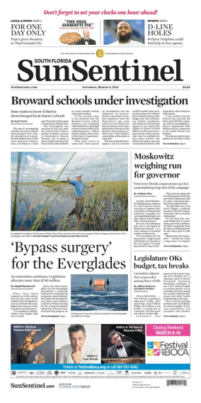 Cover of Sun Sentinel Palm Beach Edition