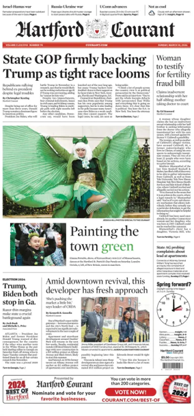 Cover of Hartford Courant (Sunday)