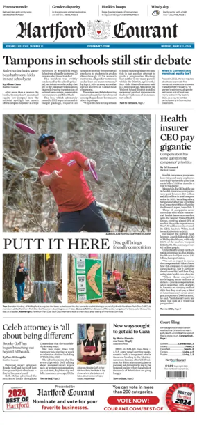 Cover of Hartford Courant