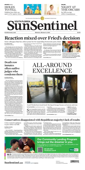 Cover of Sun Sentinel Broward Edition