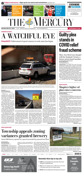 Cover of The Mercury (Pottstown, PA)