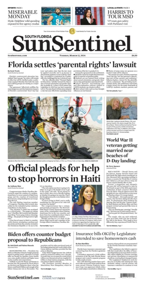 Cover of Sun Sentinel Palm Beach Edition