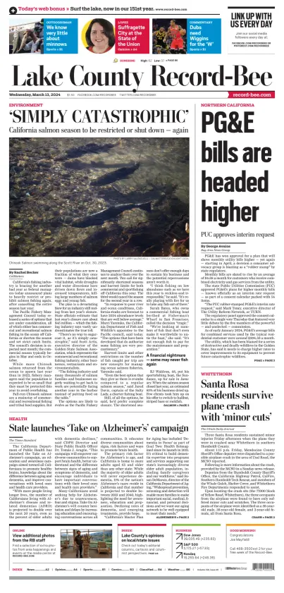 Cover of Lake County Record-Bee