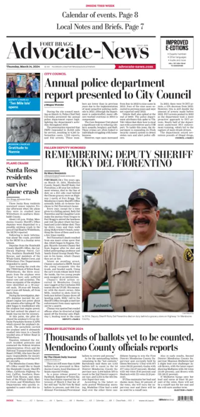 Cover of Fort Bragg Advocate-News