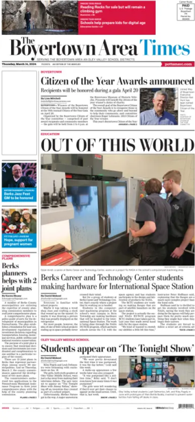 Cover of The Boyertown Area Times