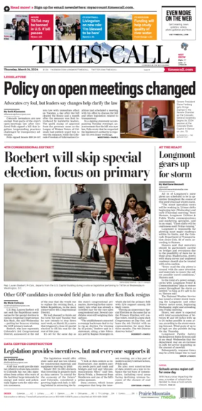 Cover of Times-Call (Longmont)