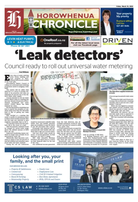 Cover of Horowhenua Chronicle