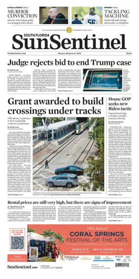 Cover of Sun Sentinel Palm Beach Edition