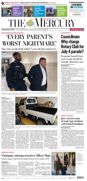 Cover of The Mercury (Pottstown, PA)