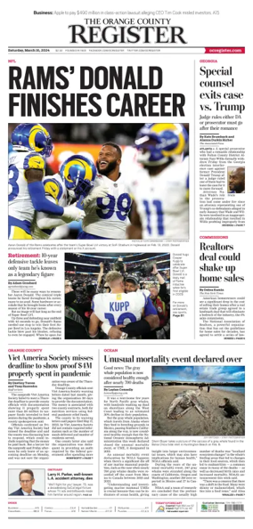 Cover of The Orange County Register
