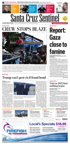 Cover of Santa Cruz Sentinel