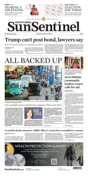 Cover of Sun Sentinel Broward Edition