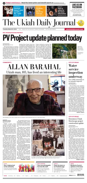 Cover of The Ukiah Daily Journal