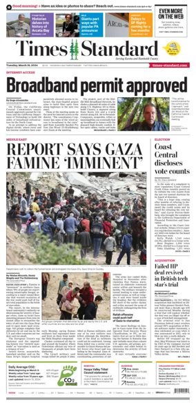 Cover of Times Standard (Eureka)