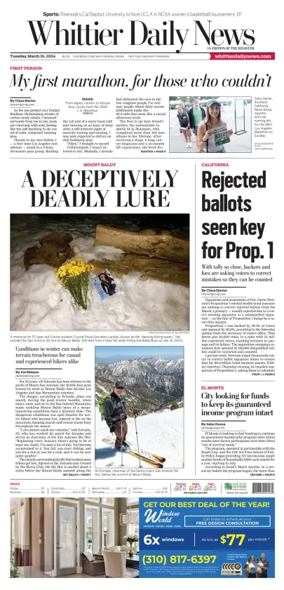 Cover of Whittier Daily News