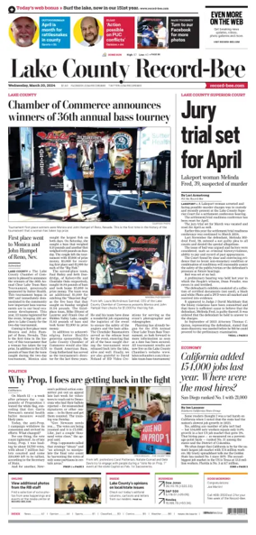 Cover of Lake County Record-Bee