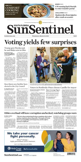 Cover of Sun Sentinel Broward Edition