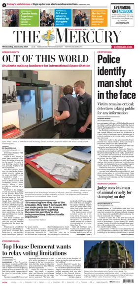 Cover of The Mercury (Pottstown, PA)