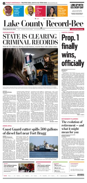 Cover of Lake County Record-Bee