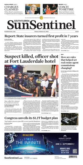 Cover of Sun Sentinel Palm Beach Edition