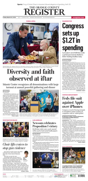 Cover of The Orange County Register