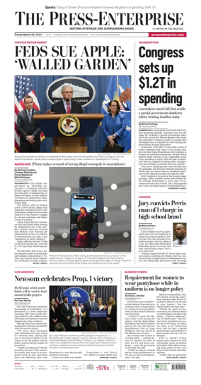 Cover of The Riverside Press-Enterprise