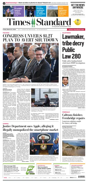 Cover of Times Standard (Eureka)